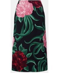 La DoubleJ - Floral Satin Pencil Skirt - Lyst
