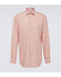 Kiton - Striped Linen Shirt - Lyst