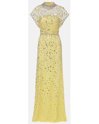 Jenny Packham - Crystal Drop Beaded Gown - Lyst