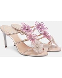 Rene Caovilla - Sandalen Peach Flower 80 Mit Kristallen - Lyst