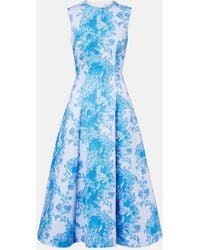 Emilia Wickstead - Mara Floral-Print Faille Midi Dress - Lyst