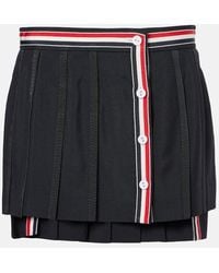 Thom Browne - Minifalda Asimetrica En Mezcla De Lana - Lyst