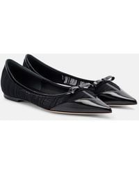 Jimmy Choo - Love Leather-Trimmed Mesh Ballet Flats - Lyst