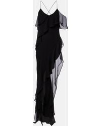 The Sei - Ruffled Silk Chiffon Maxi Dress - Lyst