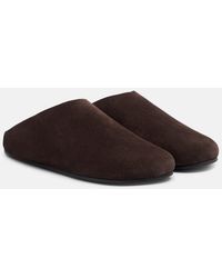 The Row - Hudson Suede And Shearling Slides - Lyst
