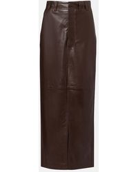 Brunello Cucinelli - Leather Maxi Skirt - Lyst