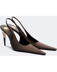 Saint Laurent - Goya Crepe Satin Slingback Pumps - Lyst