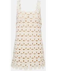 STAUD - Hoya Floral Crochet Cotton Minidress - Lyst