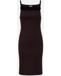 Courreges - Ribbed-Knit Cotton Jersey Midi Dress - Lyst