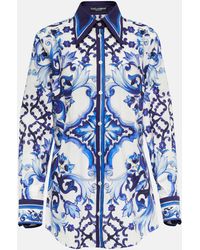 Dolce & Gabbana Hemd aus Baumwollpopeline - Blau