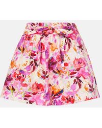 Ulla Johnson - Rowan Floral Cotton Shorts - Lyst