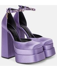 Versace - Aevitas Satin Crystal Medusa Platform - Lyst