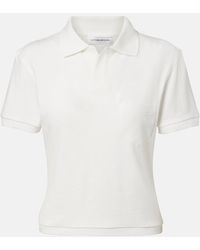 Victoria Beckham - Cotton And Linen Polo Shirt - Lyst