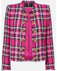 Balmain - Checked Cotton And Wool-Blend Tweed Jacket - Lyst