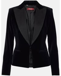 Max Mara - Eolie Cropped Cotton Velvet Blazer - Lyst