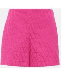 Valentino - Vlogo Cotton-Blend Shorts - Lyst