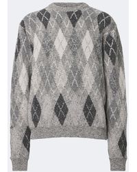 ERL - Argyle Cotton And Wool-Blend Sweater - Lyst