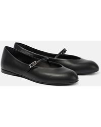 Max Mara - Leather Mary Jane Ballet Flats - Lyst