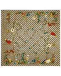 Gucci - Printed Silk Twill Carré - Lyst