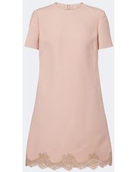 Valentino - Crepe Couture Lace-Trimmed Minidress - Lyst