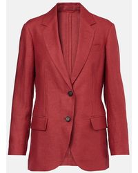Brunello Cucinelli - Hemp And Linen Gabardine Blazer - Lyst