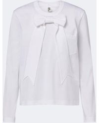 Noir Kei Ninomiya - Bow-Detail Cotton Jersey Top - Lyst