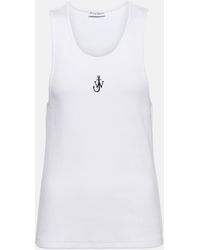 JW Anderson - Logo Embroidered Cotton Tank Top - Lyst