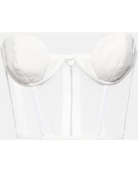 Nensi Dojaka - Bridal Tulle-Paneled Crepe Bustier - Lyst