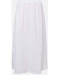 Velvet - Virginia Linen Midi Skirt - Lyst