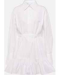 Patou - Ruffled Cotton Shirt Dress - Lyst