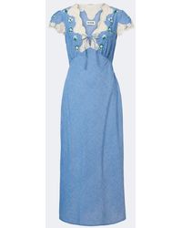 RIXO London - Amari Embroidered Cotton Midi Dress - Lyst