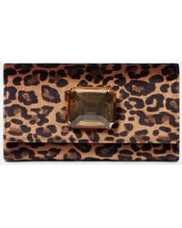 Gianvito Rossi - Jaipur Mini Leopard-Print Velvet Clutch - Lyst