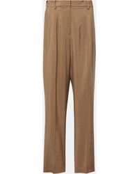 JOSEPH - Pleated Silk-blend Twill Straight Pants - Lyst