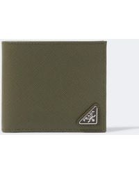 Prada - Saffiano Leather Bi-Fold Wallet - Lyst