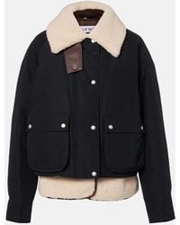 Loewe - Shearling-Trimmed Cotton-Blend Jacket - Lyst