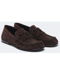 Loewe - Double L Suede Loafers - Lyst