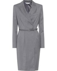 Max Mara Martin Belted Virgin Wool Dress - Grey