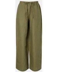STAUD - Mateo Pinstripe Linen Wide-Leg Pants - Lyst