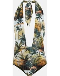 Johanna Ortiz - Hidden Paradise Printed Halterneck Swimsuit - Lyst