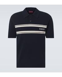 Gucci - Logo Wool And Cashmere Polo Shirt - Lyst