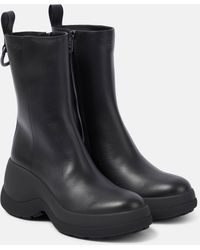 Moncler - Resile Leather Ankle Boots - Lyst