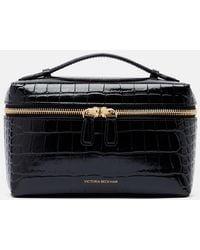 Victoria Beckham - Vanity Croc-Effect Leather Vanity Bag - Lyst