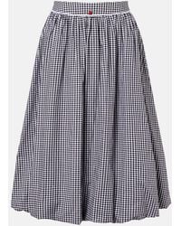 Bananhot - Alba Gingham Cotton Poplin Midi Skirt - Lyst