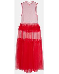 Noir Kei Ninomiya - Sheer Tulle Maxi Dress - Lyst