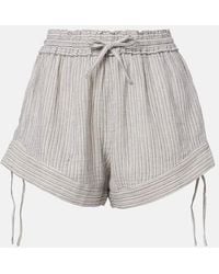Isabel Marant - Thaliany Striped Cotton Shorts - Lyst
