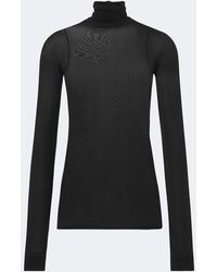 Saint Laurent - Jersey Turtleneck Top - Lyst