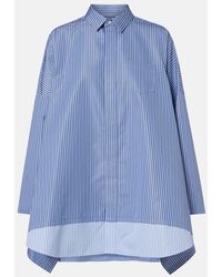 Sacai - Striped Oversized Cotton-Blend Shirt - Lyst