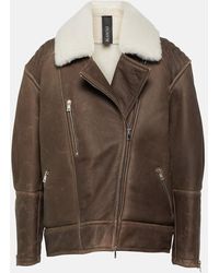 Blancha - Shearling-trimmed Leather Jacket - Lyst