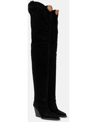 Paris Texas - Suede Over-The-Knee Cowboy Boots - Lyst