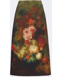 Dries Van Noten - Printed Cotton Canvas Midi Skirt - Lyst